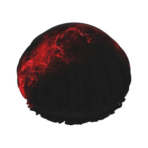 Explosion Burst Rot Schwarz Druck Weiche Exquisite Duschhaube für Frauen Leicht Doppelt WasserdichtLanges Haar von Melbrakin