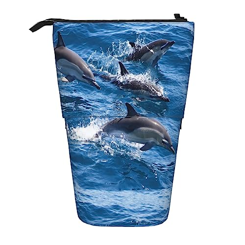 Melbrakin Federmäppchen mit Delfinen im Meer, mit Reißverschluss, für Damen, Herren, Jungen und Mädchen von Melbrakin