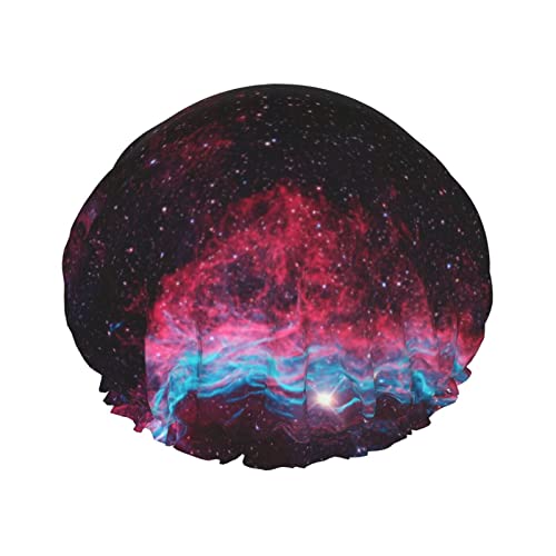 Fiery Nebula Galaxy, große Duschhaube für Damen und Herren, wiederverwendbare Duschhauben, wasserdichte Duschhaube für Zöpfe und langes Haar, Duschhaube mit Peva-Futter und elastischem Band, modische von Melbrakin