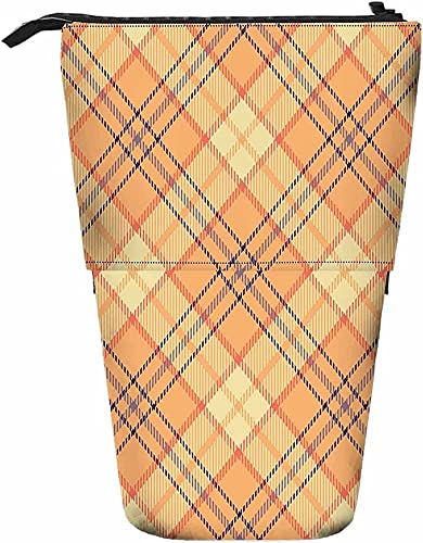 Gitter-Teleskop-Bleistift-Briefpapieretui, Stifte-Aufbewahrungsbox mit Reißverschluss für Damen, Herren, Jungen, Mädchen, Schottenkaro, Netz, kariert, Gitter, gestreift, Twill-Linie, quadratisch, kla Gitter-Teleskop-Bleistift-Briefpapieretui, Stifte-Aufbewahrungsbox mit Reißverschluss für Damen, Herren, Jungen, Mädchen, Schottenkaro, Netz, kariert, Gitter, gestreift, Twill-Linie, quadratisch, kla von Melbrakin