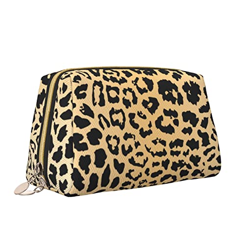 Leder-Make-up-Tasche mit Reißverschluss, realistisches Leopardenmuster, Geparden-Kosmetiktasche, Kulturbeutel, wasserdichter Make-up-Organizer für Damen, Reise-Organizer für Accessoires, Toilettenart von Melbrakin