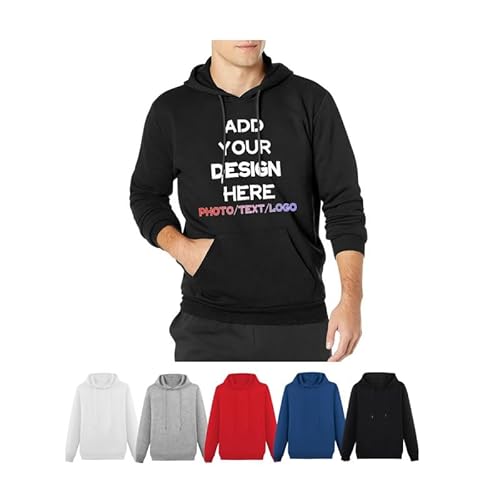 Melbrakin Benutzerdefinierte Kapuzenpullover: Entwerfen Sie Ihre eigenen Pullover-Sweatshirts mit Tasche, personalisierte lässige Kapuzenpullover-Geschenke für Freund, Ehemann, Sohn von Melbrakin