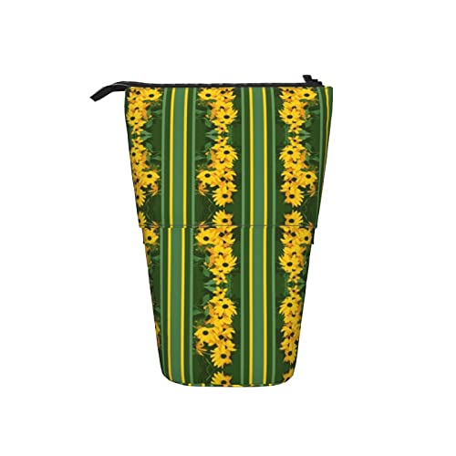 Melbrakin Black Eyed Stripe Teleskop-Federmäppchen, Stand-Up-Organizer, Kosmetiktasche, Make-up-Tasche, Schreibwaren-Stiftetui von Melbrakin