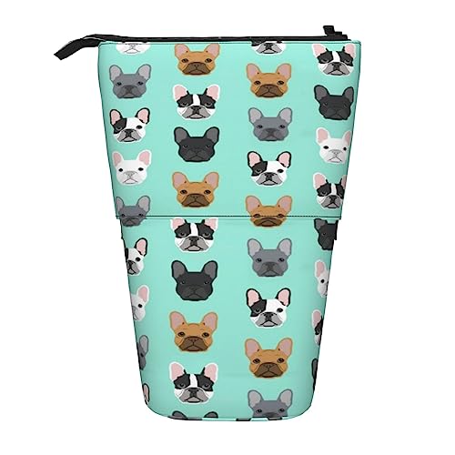 Melbrakin Federmäppchen mit französischer Bulldogge, blau, mit Reißverschluss, für Damen, Herren, Jungen und Mädchen von Melbrakin