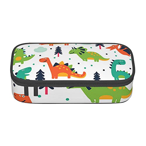 Melbrakin Buntes Dinosaurier-Federmäppchen mit großem Fassungsvermögen für Mädchen und Jungen, bedrucktes Polyester-Schulbüro-Etui von Melbrakin
