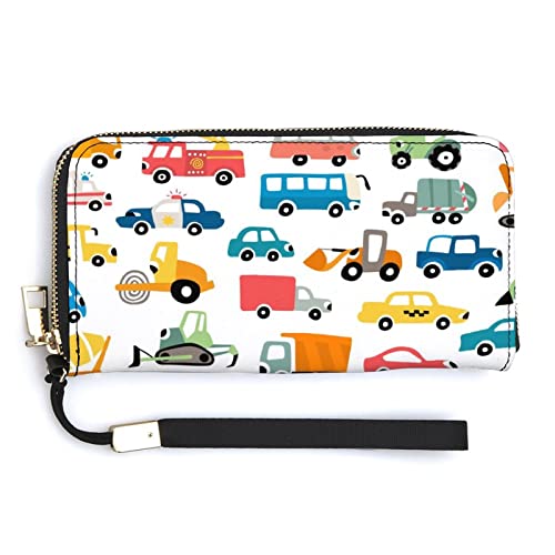 Melbrakin Cartoon-Fahrzeuge, LKW, Auto, Damen-Armband-Geldbörse, große Kapazität, Geldbörsen für Damen, Lange Clutch-Taschen, Bedruckte PU-Handtasche mit Reißverschluss Melbrakin Cartoon-Fahrzeuge, LKW, Auto, Damen-Armband-Geldbörse, große Kapazität, Geldbörsen für Damen, Lange Clutch-Taschen, Bedruckte PU-Handtasche mit Reißverschluss von Melbrakin
