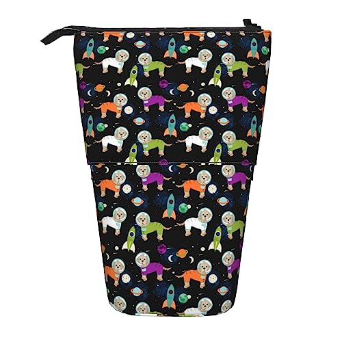 Melbrakin Cockapoo Space Dogs Stand-Federmäppchen mit Reißverschluss für Damen, Herren, Jungen und Mädchen von Melbrakin
