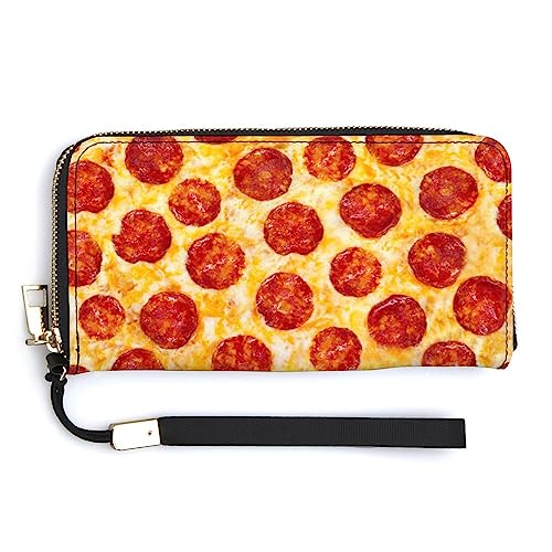 Melbrakin Damen-Geldbörsen, große Kapazität, Reißverschluss, Handtasche, Geldbörse für Mädchen, Damen, kompatibel mit Pepperoni Pizza Wallet von Melbrakin