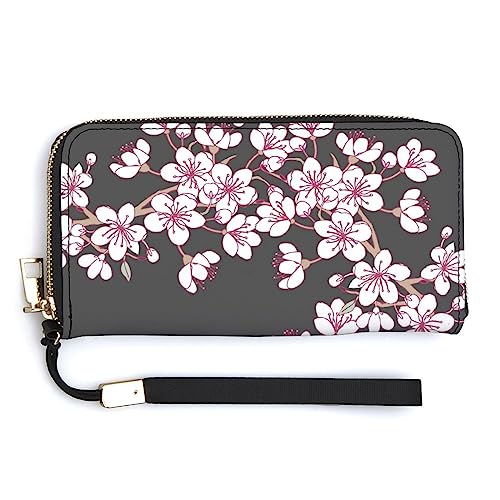 Melbrakin Damen-Geldbörsen, große Kapazität, Reißverschluss, Handtaschen-Geldbörse für Mädchen, kompatibel mit Spring Blossom Trees Cherry Blossoms Wallet von Melbrakin