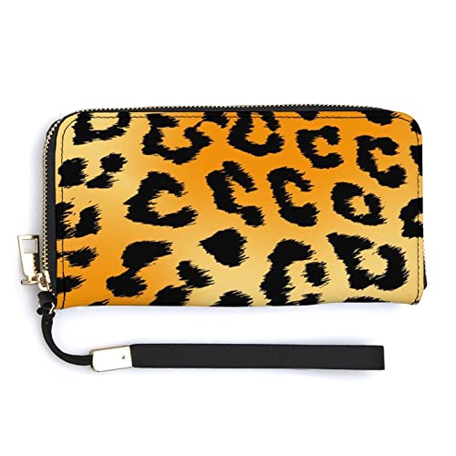 Melbrakin Damen-Handgelenk-Geldbörse mit Tiger-Druckmuster, großes Fassungsvermögen, Geldbörsen für Damen, Lange Clutch-Taschen, Bedruckte PU-Handtasche mit Reißverschluss von Melbrakin