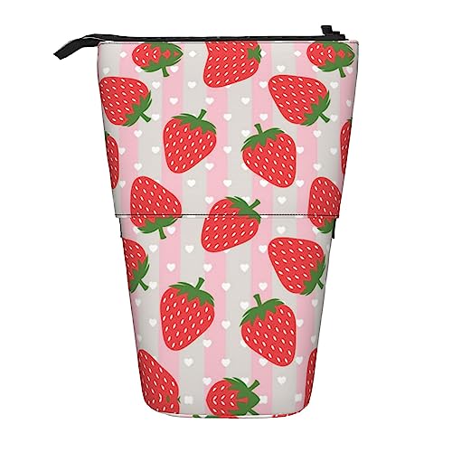 Melbrakin Erdbeer-Teleskop-Federmäppchen, Stifthalter, Teleskop-Federmäppchen, Tasche, Schreibwaren, für Schule, Büro, Weihnachten2, Einheitsgröße, Taschen-Organizer von Melbrakin