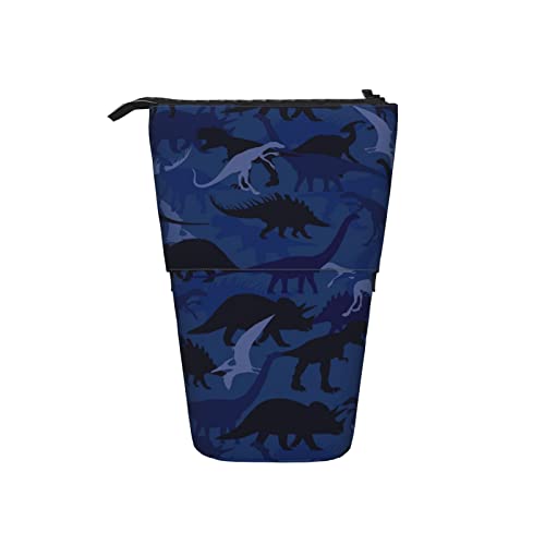 Melbrakin Federmäppchen, blau, Camouflage-Dinosaurier, Dino, Stift, Teleskophalter, Schreibwaren, Aufbewahrung, Ständer, Beutel, Schulbedarf für Studenten, Künstler, Büro, Krankenschwestern von Melbrakin