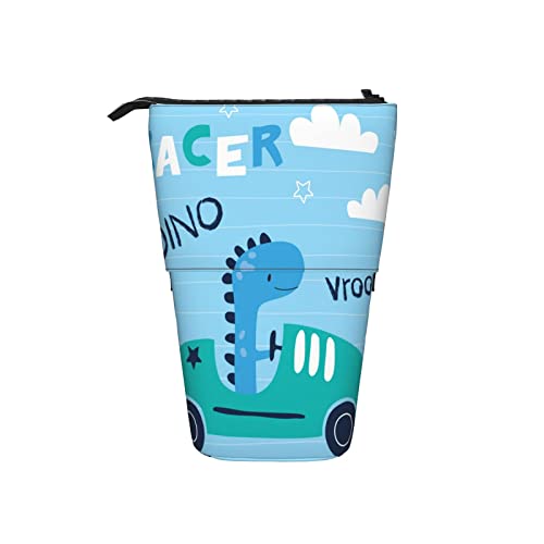 Melbrakin Federmäppchen, blau, niedlicher Dinosaurier-Dinosaurier, Stift-Teleskophalter, Schreibwaren-Aufbewahrung, Ständer, Beutel, Schulbedarf für Studenten, Künstler, Büro, Krankenschwestern von Melbrakin