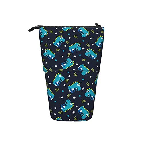 Melbrakin Federmäppchen, kindisch, blau, Dinosaurier, Dino, Stern, Stift, Teleskophalter, Schreibwaren, Aufbewahrung, Ständer, Beutel, Schulbedarf, für Studenten, Künstler, Büro, Krankenschwestern von Melbrakin