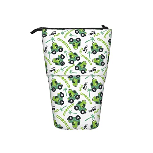 Melbrakin Federmäppchen, kindischer Dinosaurier, grüner LKW-Stift, Teleskophalter, Schreibwaren, Aufbewahrung, Ständer, Beutel, Schulbedarf für Studenten, Künstler, Büro, Krankenschwestern von Melbrakin