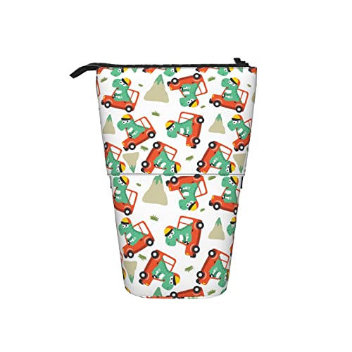 Melbrakin Federmäppchen, kindischer Dinosaurier-Fahrer, Dino-Stift, Teleskophalter, Schreibwaren-Aufbewahrung, Ständer, Beutel, Schulbedarf für Studenten, Künstler, Büro, Krankenschwestern von Melbrakin