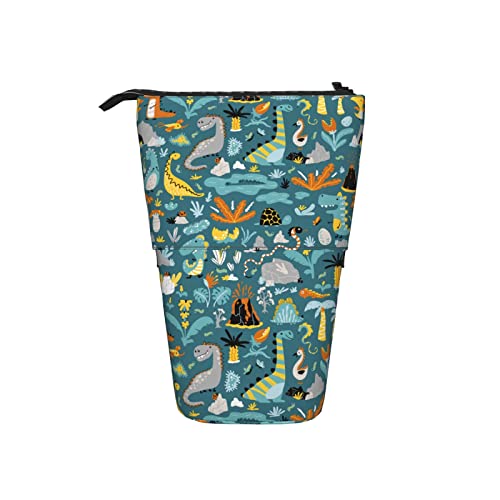 Melbrakin Federmäppchen, kindischer Dinosaurier-Wald, Boho-Tier, Stift-Teleskophalter, Schreibwaren-Aufbewahrung, Ständer, Beutel, Schulbedarf für Studenten, Künstler, Büro, Krankenschwestern von Melbrakin