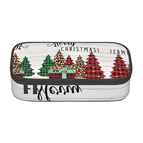 Melbrakin Federmäppchen mit Aufschrift „Merry Christmas, großes Fassungsvermögen, für Mädchen und Jungen, bedrucktes Polyester-Schulbüro-Etui von Melbrakin