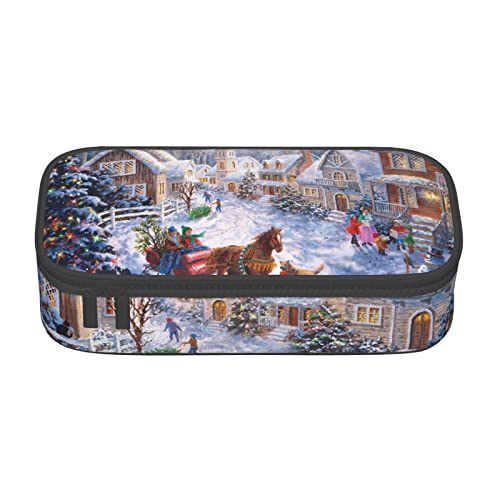 Melbrakin Federmäppchen mit Aufschrift „Merry Christmas, großes Fassungsvermögen, für Mädchen und Jungen, bedrucktes Polyester-Schulbüro-Etui Melbrakin Federmäppchen mit Aufschrift „Merry Christmas, großes Fassungsvermögen, für Mädchen und Jungen, bedrucktes Polyester-Schulbüro-Etui von Melbrakin