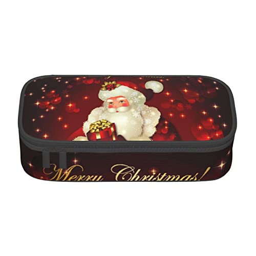 Melbrakin Federmäppchen mit Aufschrift „Merry Christmas Santa Claus, großes Fassungsvermögen, für Mädchen und Jungen, bedrucktes Polyester-Schulbüro-Etui Melbrakin Federmäppchen mit Aufschrift „Merry Christmas Santa Claus, großes Fassungsvermögen, für Mädchen und Jungen, bedrucktes Polyester-Schulbüro-Etui von Melbrakin
