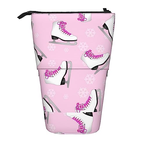 Melbrakin Federmäppchen mit Eiskunstlauf- und Schneeflocken-Ständer und Reißverschluss für Damen, Herren, Jungen und Mädchen von Melbrakin