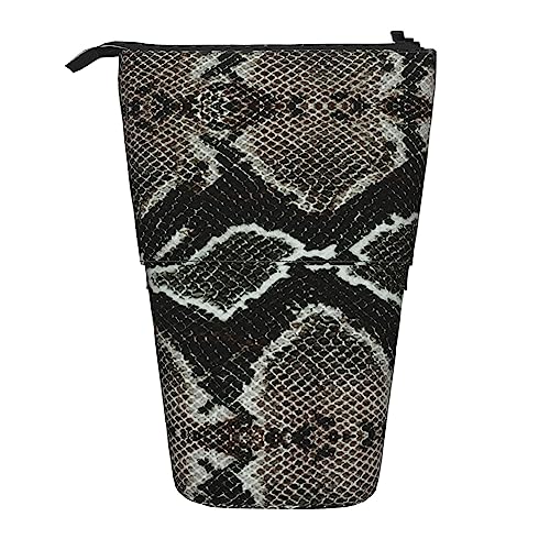 Melbrakin Federmäppchen mit Schlangenhaut-Textur und Reißverschluss für Damen, Herren, Jungen und Mädchen von Melbrakin