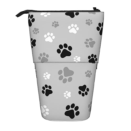 Melbrakin Federmäppchen mit Tierpfotenabdruck und Reißverschluss für Damen, Herren, Jungen und Mädchen von Melbrakin