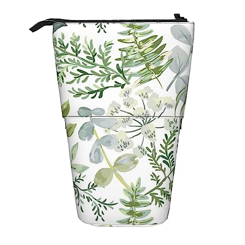 Melbrakin Federmäppchen mit grünem Pflanzen- und Farnständer und Reißverschluss für Damen, Herren, Jungen und Mädchen von Melbrakin