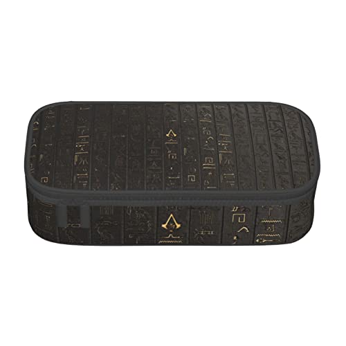 Melbrakin Federmäppchen mit antiken ägyptischen Hieroglyphen, großes Fassungsvermögen, für Mädchen und Jungen, bedrucktes Polyester-Schulbüro-Etui Melbrakin Federmäppchen mit antiken ägyptischen Hieroglyphen, großes Fassungsvermögen, für Mädchen und Jungen, bedrucktes Polyester-Schulbüro-Etui von Melbrakin