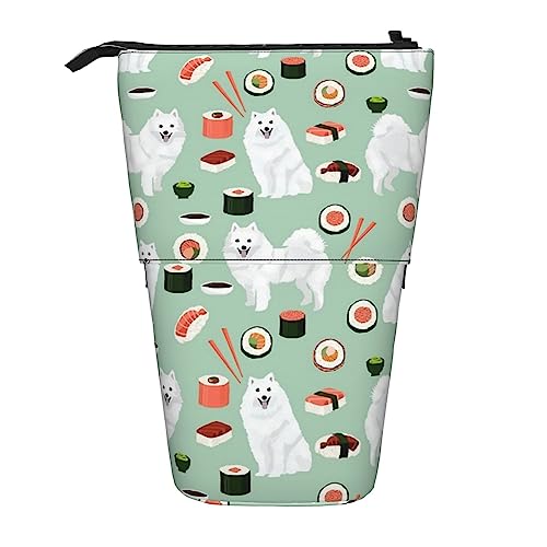 Melbrakin Federmäppchen mit japanischem Spitz, Sushi, Samoye, Hundeständer, mit Reißverschluss, für Damen, Herren, Jungen und Mädchen Melbrakin Federmäppchen mit japanischem Spitz, Sushi, Samoye, Hundeständer, mit Reißverschluss, für Damen, Herren, Jungen und Mädchen von Melbrakin