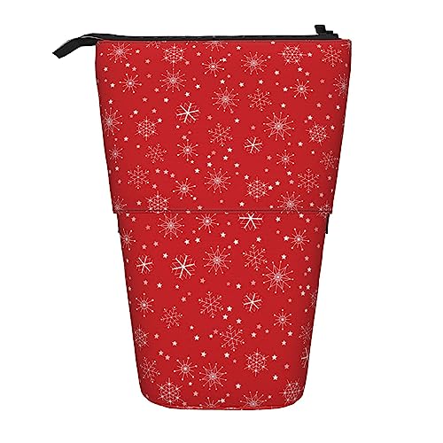 Melbrakin Federmäppchen mit nahtlosem Weihnachts-Schneeflocken-Hintergrund und Reißverschluss für Damen, Herren, Jungen und Mädchen von Melbrakin