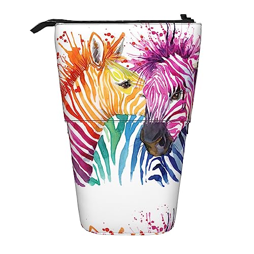 Melbrakin Niedliches Federmäppchen mit Zebra-Wildtier-Aufdruck und Reißverschluss für Damen, Herren, Jungen und Mädchen von Melbrakin