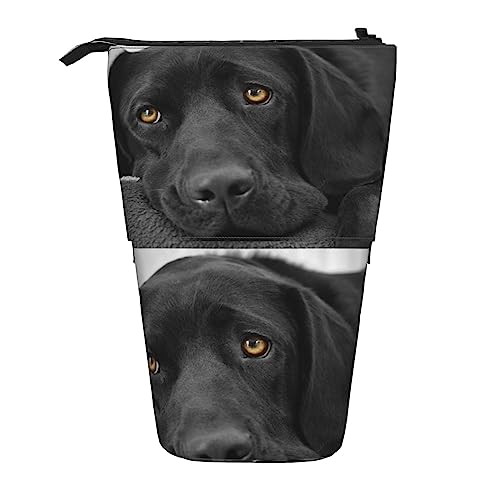 Melbrakin Federmäppchen mit schwarzem Labrador-Welpen, niedlicher Hundeständer mit Reißverschluss für Damen, Herren, Jungen und Mädchen von Melbrakin