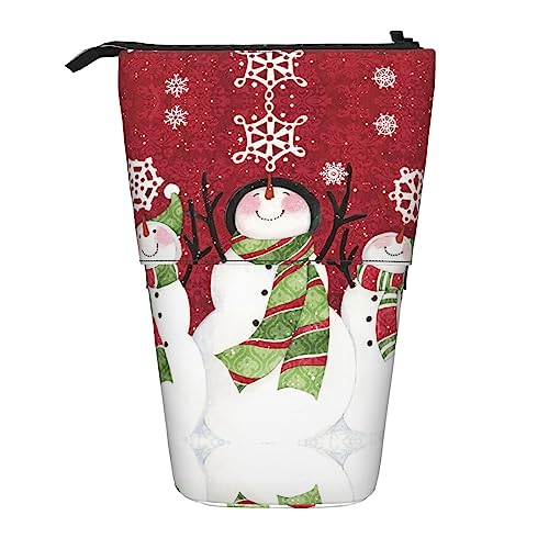 Melbrakin Frohe Weihnachten Niedlicher Schneemann Teleskop-Federmäppchen Stifthalter Teleskop-Federmäppchen Tasche Briefpapier, für Schulbüro, Weihnachten2, Einheitsgröße, Taschen-Organizer von Melbrakin