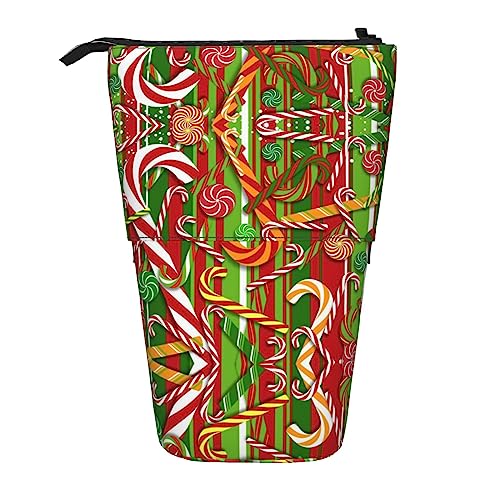 Melbrakin Frohe Weihnachten Teleskop-Federmäppchen, Stifthalter, Teleskop-Federmäppchen, Tasche, Schreibwaren, für Schule, Büro, Weihnachten2, Einheitsgröße, Taschen-Organizer von Melbrakin