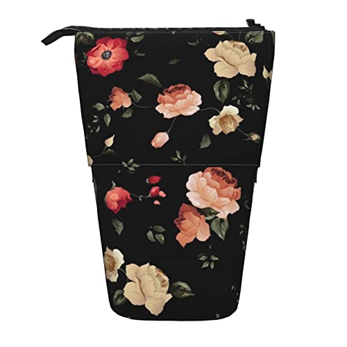 Melbrakin Herbstliches schönes Blumen-Teleskop-Federmäppchen, Stifthalter, Teleskop-Federmäppchen, Tasche, Schreibwaren, für Schule, Büro, Weihnachten2, Einheitsgröße, Taschen-Organizer von Melbrakin