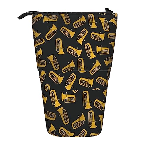 Melbrakin Bleistifttasche mit isoliertem Tuba-Musikinstrumentenständer und Reißverschluss für Damen, Herren, Jungen und Mädchen von Melbrakin