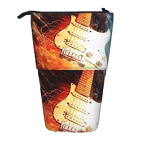 Melbrakin Jazz Rock Coole E-Gitarre für Jungen, Stand-Federmäppchen mit Reißverschluss für Damen, Herren, Jungen und Mädchen von Melbrakin