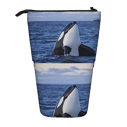 Melbrakin Killerwale Orca Stand-Federmäppchen mit Reißverschluss für Damen, Herren, Jungen und Mädchen von Melbrakin