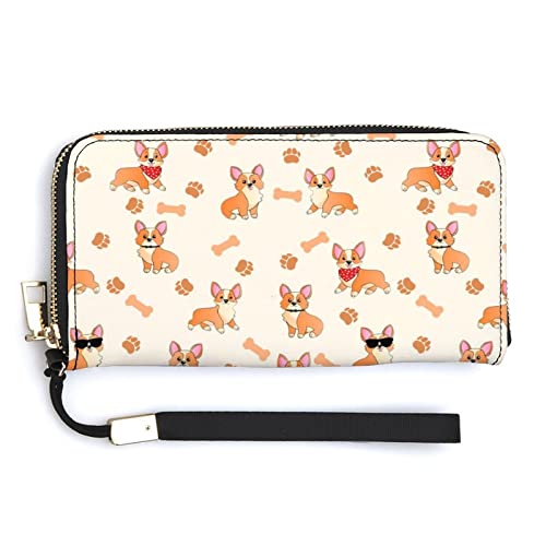 Melbrakin Lustige Corgi-Hunde mit Schal und Sonnenbrille, Damen-Armband-Geldbörse, großes Fassungsvermögen, Geldbörsen für Damen, Lange Clutch-Taschen, Bedruckte PU-Handtasche mit Reißverschluss Melbrakin Lustige Corgi-Hunde mit Schal und Sonnenbrille, Damen-Armband-Geldbörse, großes Fassungsvermögen, Geldbörsen für Damen, Lange Clutch-Taschen, Bedruckte PU-Handtasche mit Reißverschluss von Melbrakin