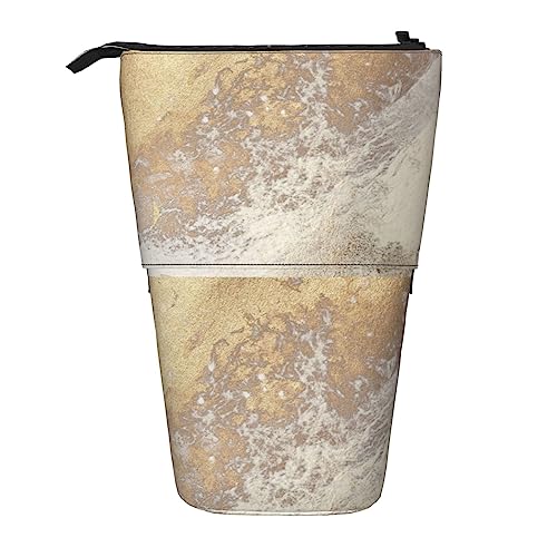 Melbrakin Federmäppchen mit Marmor-Gold-Ständer und Reißverschluss für Damen, Herren, Jungen und Mädchen von Melbrakin
