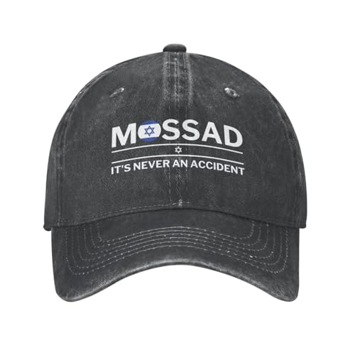 Melbrakin Mossad It's Never an Accident Hat Bete für Mossad Strong I Support Israel Hat Baseball Cap Trucker Hat Cowboy Hat von Melbrakin