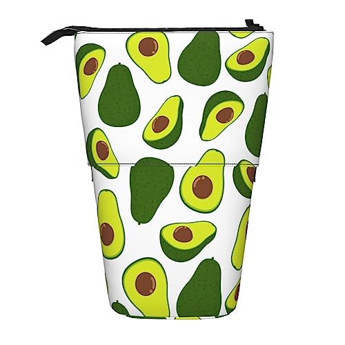 Melbrakin Nahtloses Muster mit frischer Avocado, isoliert auf weißem Ständer, Federmäppchen mit Reißverschluss für Damen, Herren, Jungen und Mädchen von Melbrakin