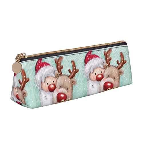 Melbrakin Niedliches Federmäppchen mit Aufdruck „Merry Christmas, Make-up-Tasche aus Leder für Mädchen, Jungen, Schule, Büro Melbrakin Niedliches Federmäppchen mit Aufdruck „Merry Christmas, Make-up-Tasche aus Leder für Mädchen, Jungen, Schule, Büro von Melbrakin