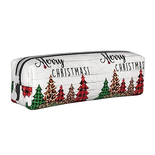 Melbrakin Niedliches Federmäppchen mit Aufschrift „Merry Christmas, Make-up-Tasche mit Reißverschluss, bedrucktes Leder für Damen und Herren Melbrakin Niedliches Federmäppchen mit Aufschrift „Merry Christmas, Make-up-Tasche mit Reißverschluss, bedrucktes Leder für Damen und Herren von Melbrakin