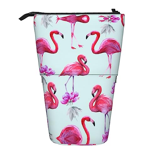 Melbrakin Rosa Flamingos Teleskop-Federmäppchen, Stifthalter, Teleskop-Federmäppchen, Tasche, Schreibwaren, für Schule, Büro, Weihnachten2, Einheitsgröße, Taschen-Organizer von Melbrakin