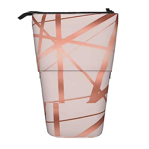 Melbrakin Luxuriöses Federmäppchen mit Reißverschluss, Rosa und Kupfer, für Damen, Herren, Jungen und Mädchen von Melbrakin