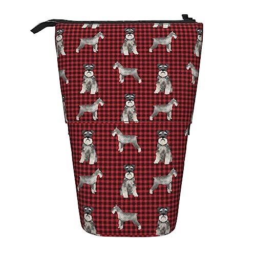Melbrakin Federmäppchen mit Schnauzer-Motiv, kariert, Hunderasse, rot, mit Reißverschluss, für Damen, Herren, Jungen und Mädchen Melbrakin Federmäppchen mit Schnauzer-Motiv, kariert, Hunderasse, rot, mit Reißverschluss, für Damen, Herren, Jungen und Mädchen von Melbrakin