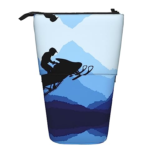 Melbrakin Schneemobil-Teleskop-Federmäppchen, Stifthalter, Teleskop-Federmäppchen, Tasche, Schreibwaren, für Schule, Büro, Weihnachten2, Einheitsgröße, Taschen-Organizer von Melbrakin