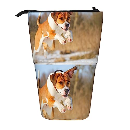 Melbrakin Nettes Federmäppchen mit Pitbull-Hunden-Ständer und Reißverschluss für Damen, Herren, Jungen und Mädchen von Melbrakin